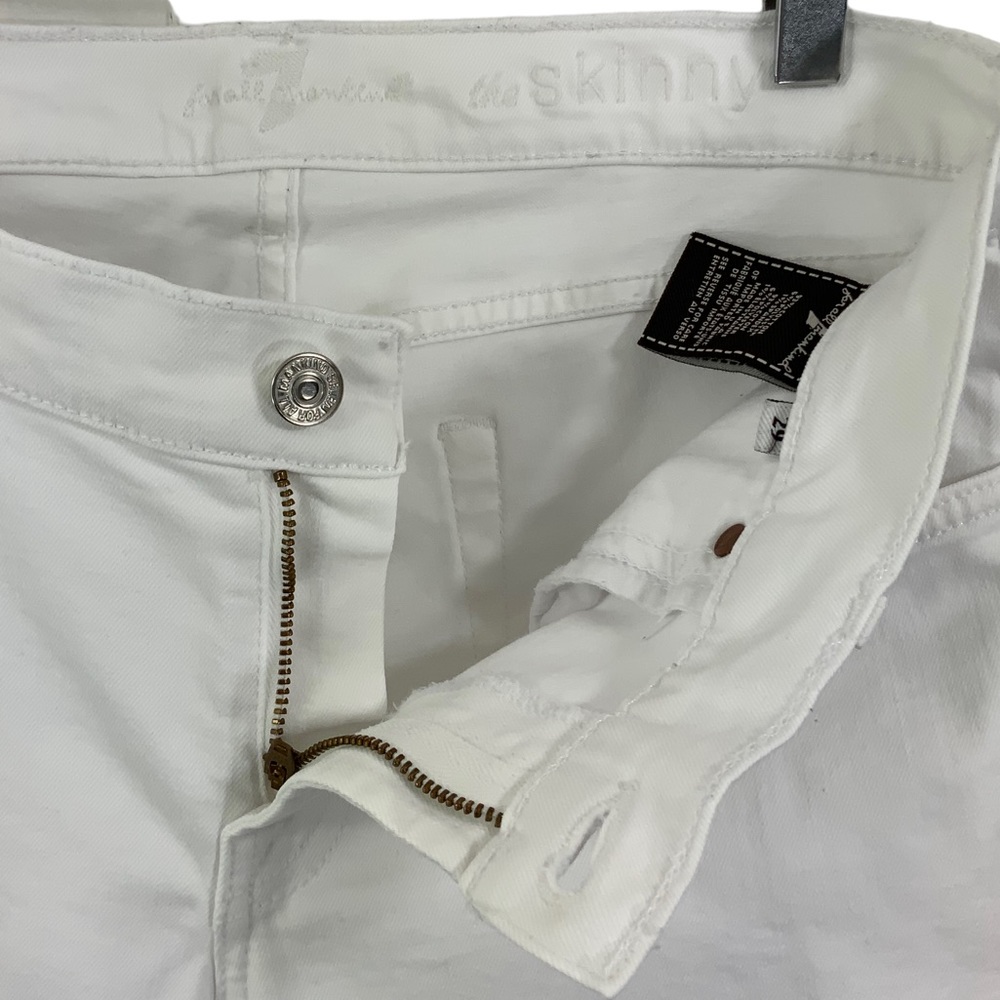 7 FOR ALL MANKIND The Skinny White Skinny Jeans With Stretch White Jeans G13 - Picture 8 of 11